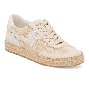 Dolce Vita Beaded Lace-Up Low-Profile Espadrille Sneakers- Natural Multi